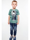 Boy\'s T-shirt with print, green NDZ4462 - Online store - Boutique